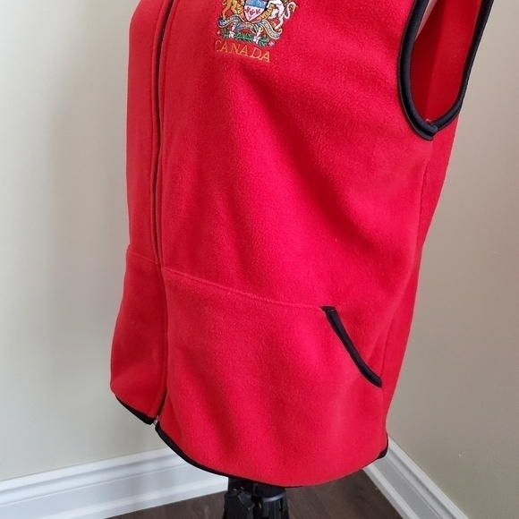 VINTAGE 90's Rivers Edge Red Fleece Sleeveless Vest Size XL - Picture 3 of 8